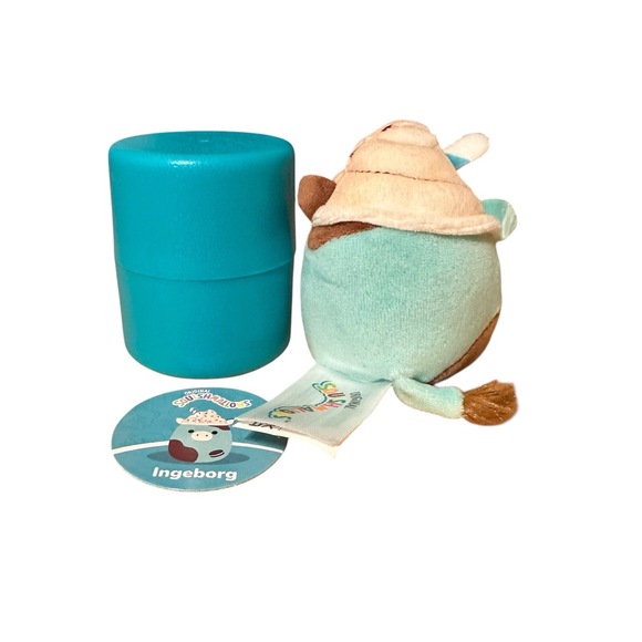 Squishmallows Micromallow 2.5” Ingeborg the Mint Cookie Latte Cow Mini Plush - Picture 3 of 3